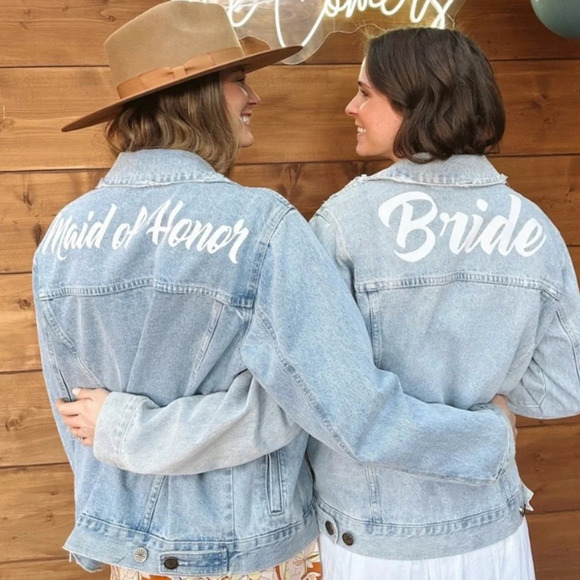 New Show Me Your MuMu Dover Jean Jacket Wedding Maid of Honor Boho Western - Picture 1 of 11